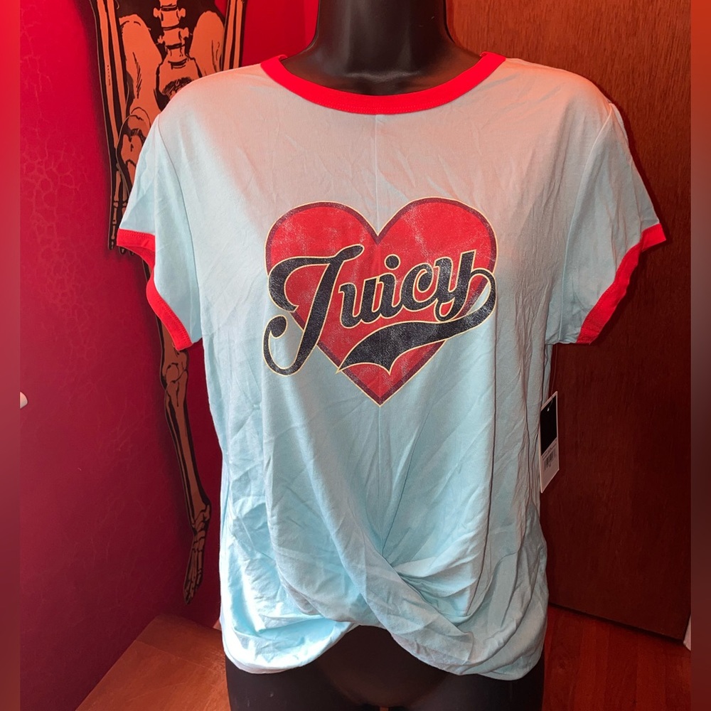NWT Juicy Couture Black Label Heart Graphic Top